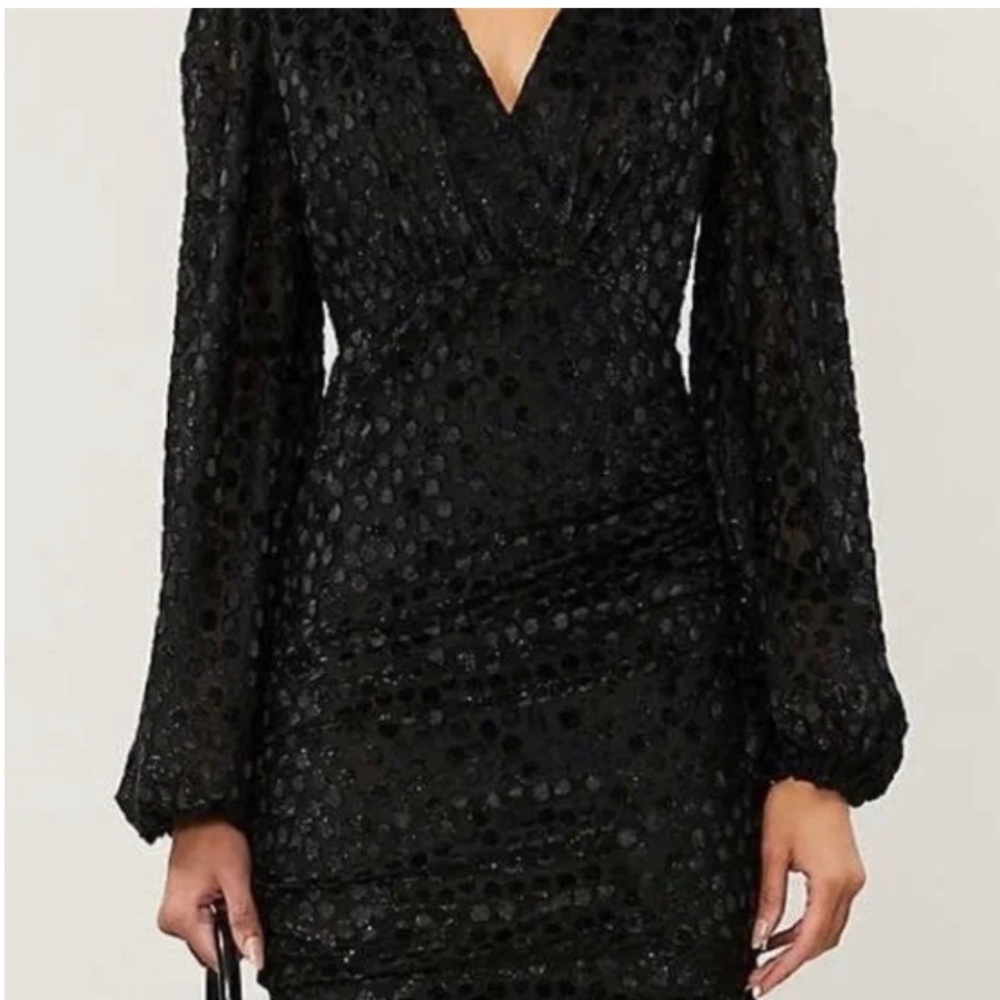 Maje Reine Burout Polka Dot Mini Dress